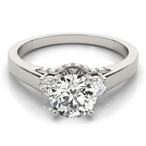 Three-Stone Lab Grown D/VVS Round Cut Diamond Ring