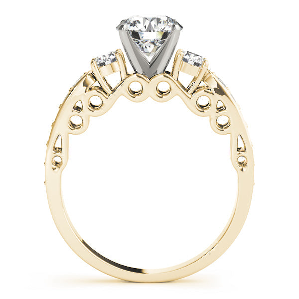 3 Stone Lab-Grown Diamond Engagement Round Cut Ring with Channel-Set