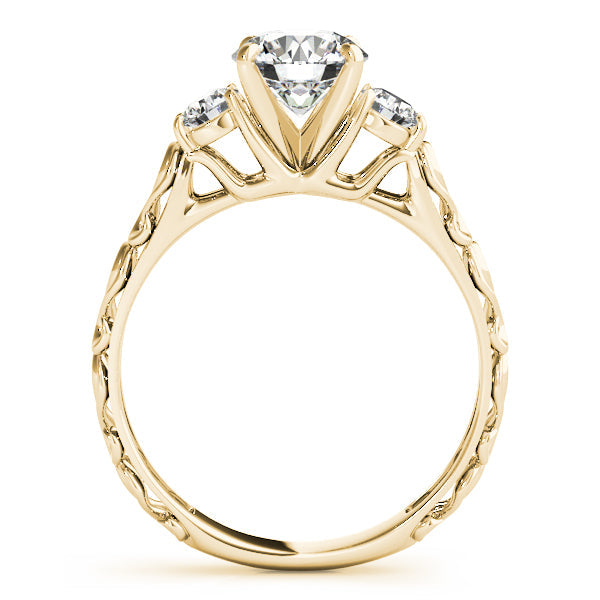 Lab-Grown Diamond Three Stone Round Cut 4 Prong Engagement Ring