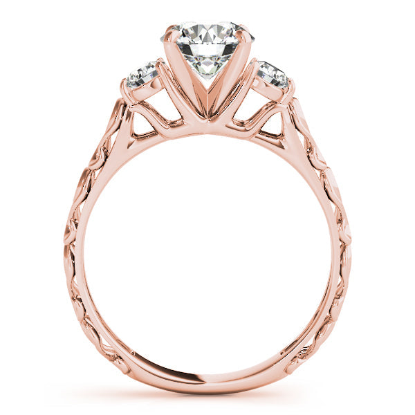 Lab-Grown Diamond Three Stone Round Cut 4 Prong Engagement Ring