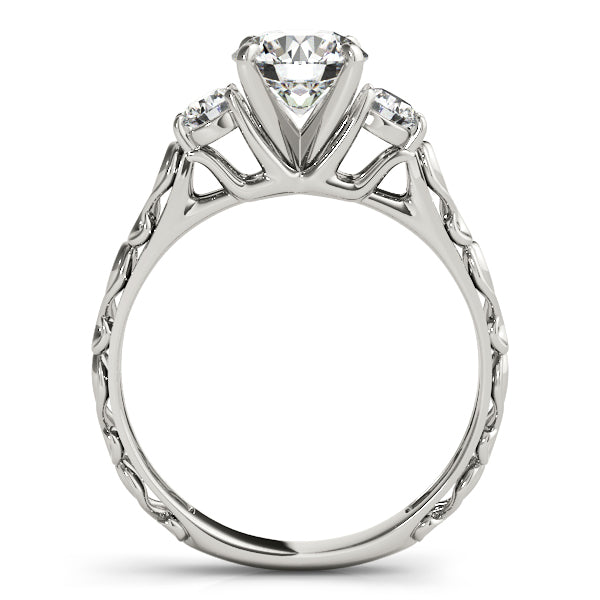 Lab-Grown Diamond Three Stone Round Cut 4 Prong Engagement Ring