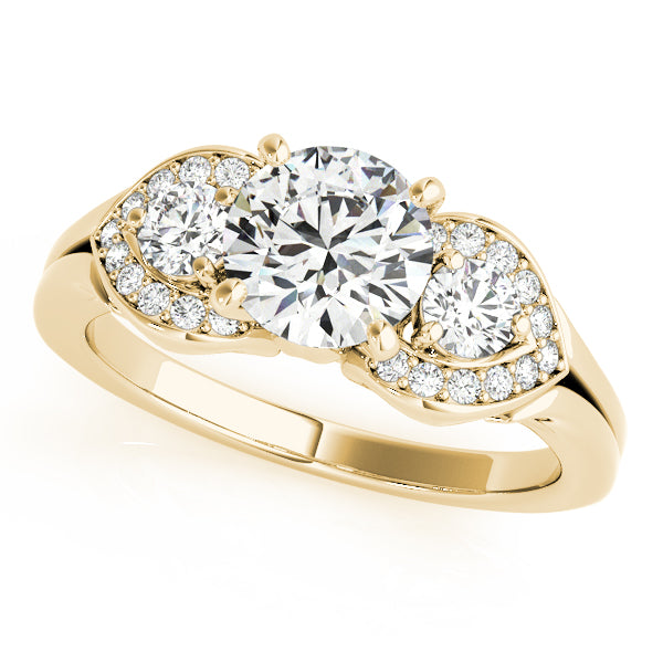 Three Stone Lab Grown Diamond Engagement Vintage Style Ring