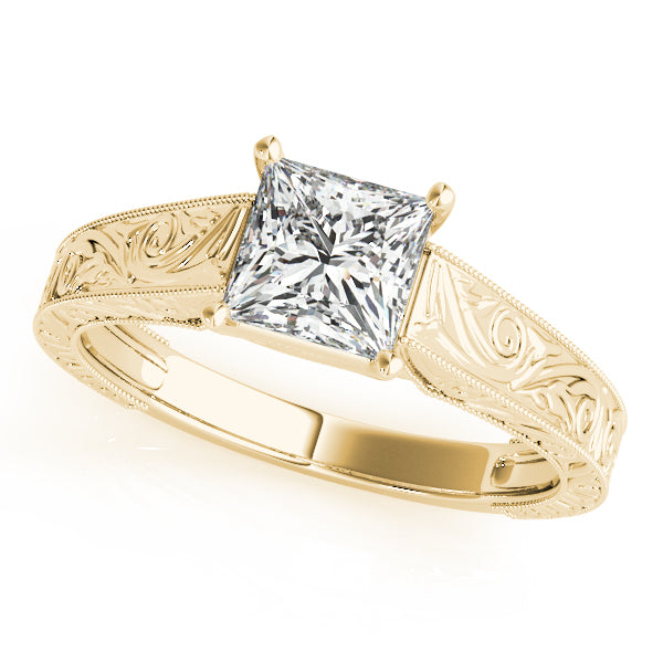 IGI Lab-Grown Princess Cut Diamond D-VVS Twisted Infinity Solitaire Engagement Ring.
