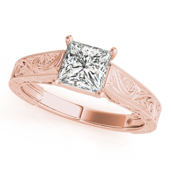 IGI Lab-Grown Princess Cut Diamond D-VVS Twisted Infinity Solitaire Engagement Ring.