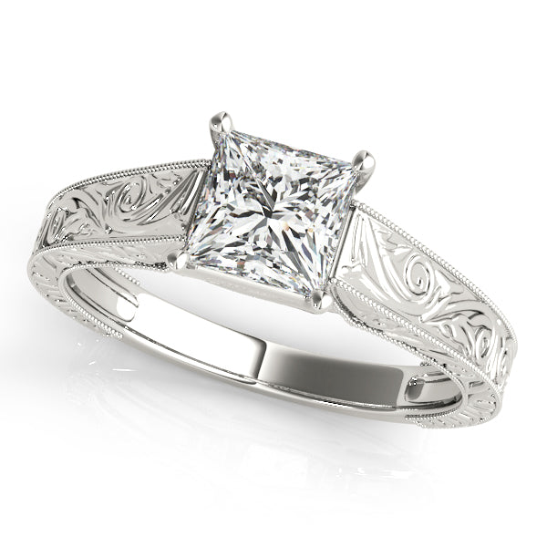 IGI Lab-Grown Princess Cut Diamond D-VVS Twisted Infinity Solitaire Engagement Ring.