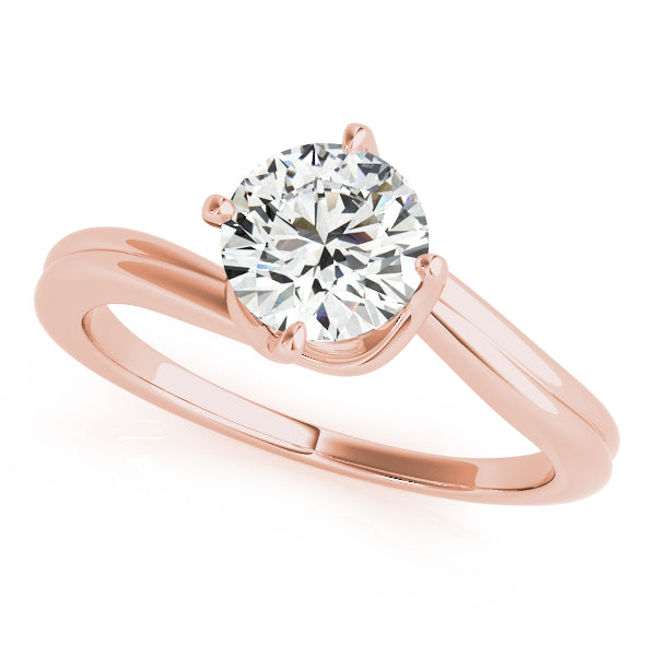 IGI Lab-Grown Round Cut D-VVS Diamond Twisted Prong Engagement Ring For Women