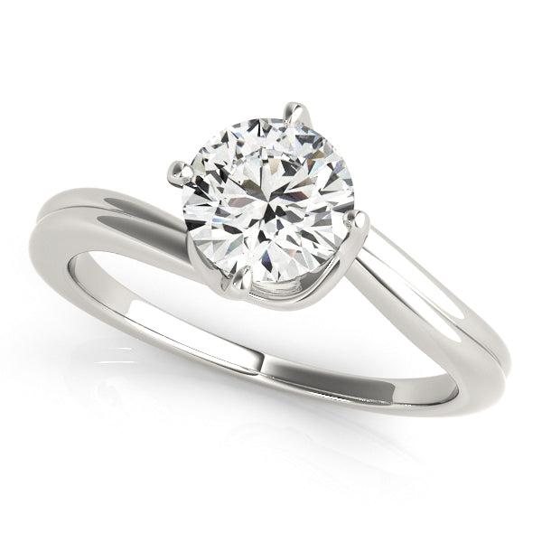 IGI Lab-Grown Round Cut D-VVS Diamond Twisted Prong Engagement Ring For Women