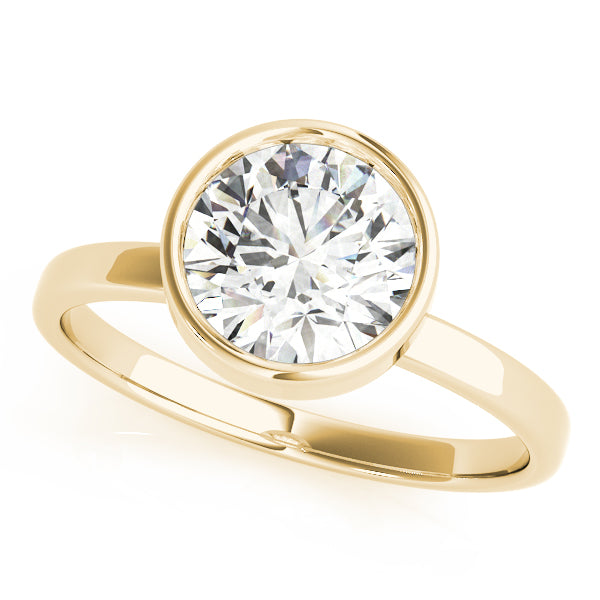 IGI Lab-Grown Round Cut Diamond Bezel Setting Solitaries Engagement Ring.