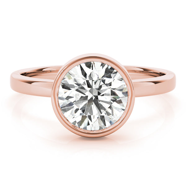 IGI Lab-Grown Round Cut Diamond Bezel Setting Solitaries Engagement Ring.