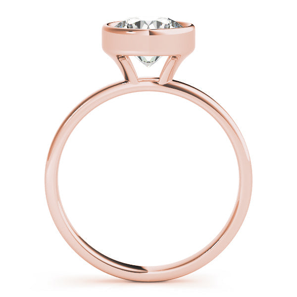IGI Lab-Grown Round Cut Diamond Bezel Setting Solitaries Engagement Ring.