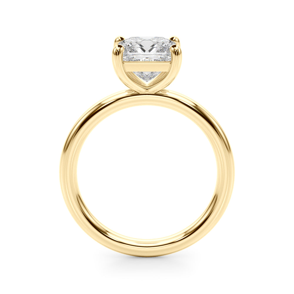 IGI Lab-Grown Princess Cut D-VVS Diamond Four Prong Solitaire Engagement Ring.