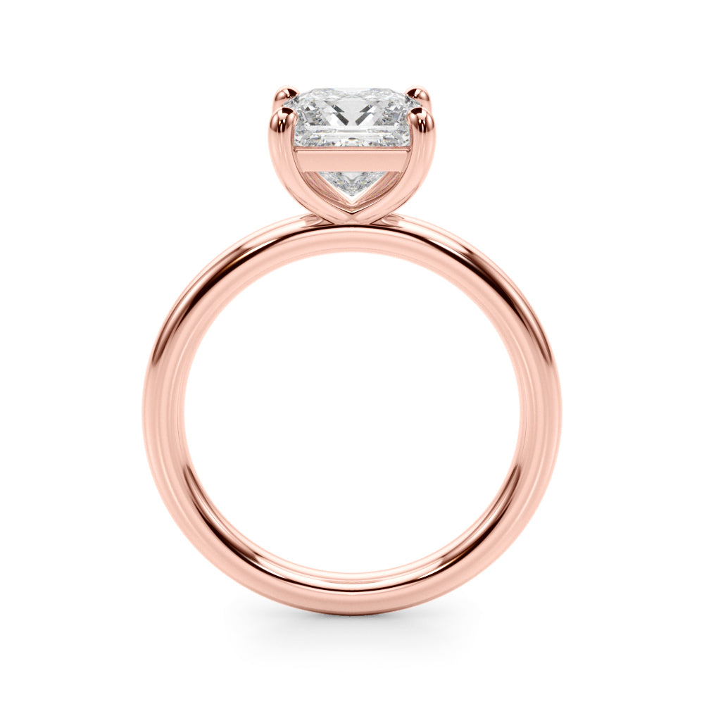 IGI Lab-Grown Princess Cut D-VVS Diamond Four Prong Solitaire Engagement Ring.