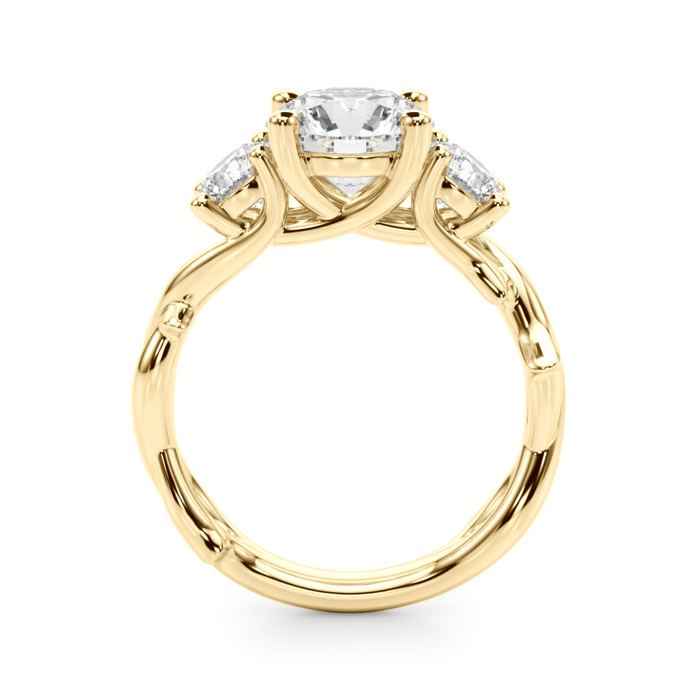 0.50-2.00ct Lab-Grown Round Cut Diamond Three Stone Engagement Ring Platinum