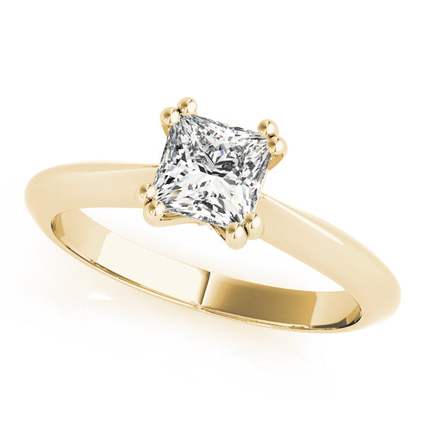 IGI Lab-Grown D-VVS Princess Cut Diamond Four-Prong Heart Shaped Engagement Ring.