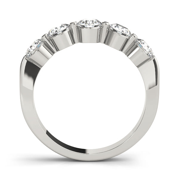 0.25-1.50ct Lab-Grown Round Diamond 5-Stone Shared Prong Diamond Ring, DE Color VVS Clarity
