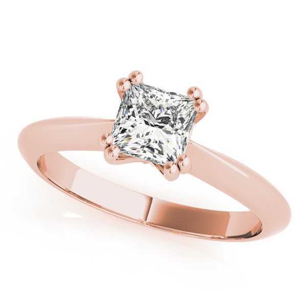 IGI Lab-Grown D-VVS Princess Cut Diamond Four-Prong Heart Shaped Engagement Ring.
