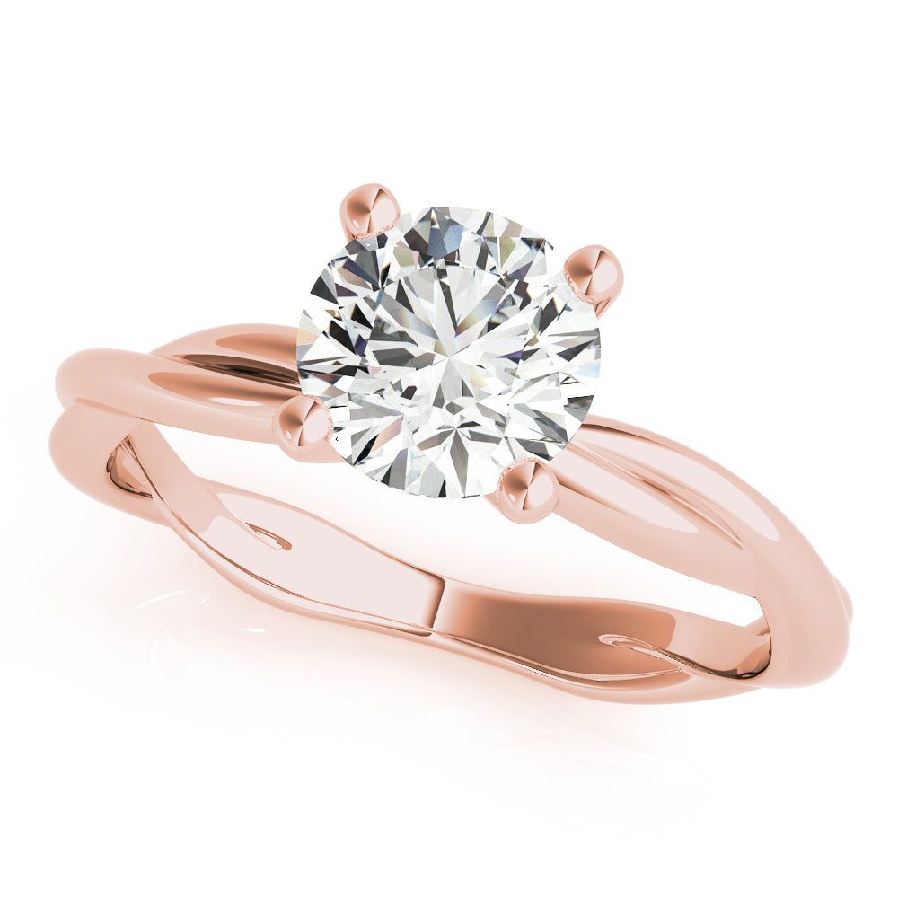 IGI Lab-Grown Round Cut D-VVS Diamond Twisted Engagement Ring.