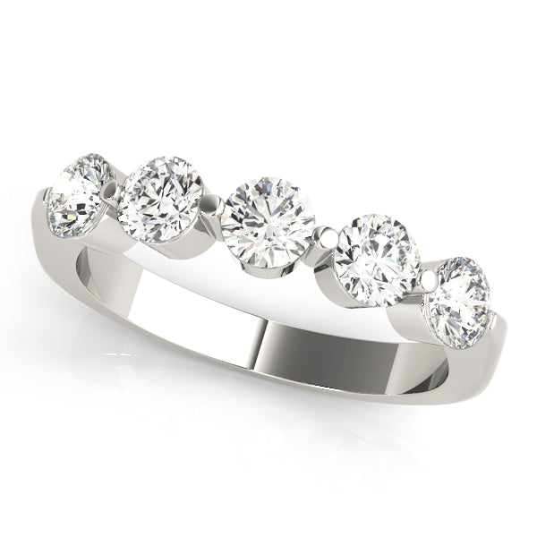 0.25-1.50ct Lab-Grown Round Diamond 5-Stone Shared Prong Diamond Ring, DE Color VVS Clarity