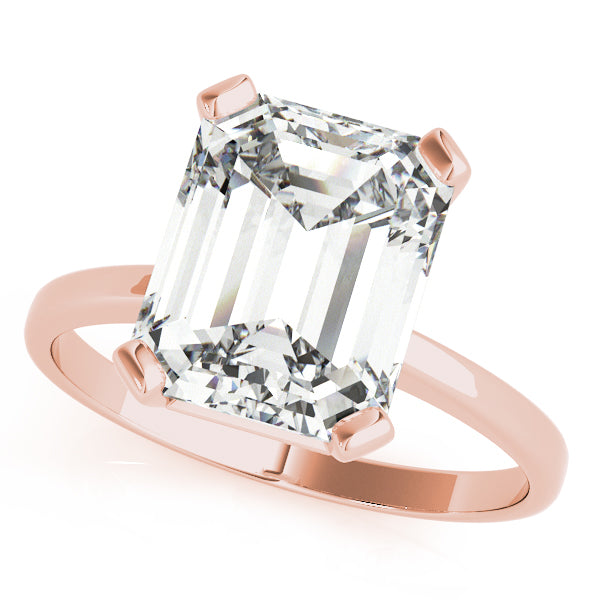 IGI Lab-Grown Emerald Cut D-VVS Diamond Solitaire Engagement Ring.