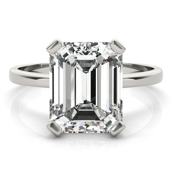 IGI Lab-Grown Emerald Cut D-VVS Diamond Solitaire Engagement Ring.