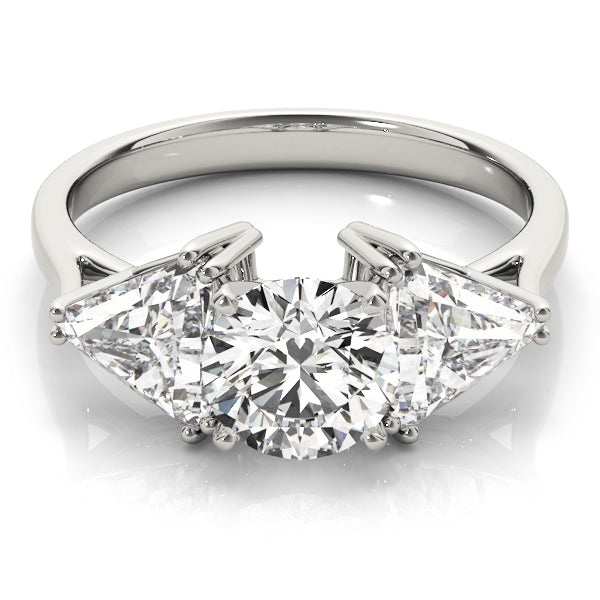 Three Stone Trillion Side Lab-Grown Diamonds Engagement Ring