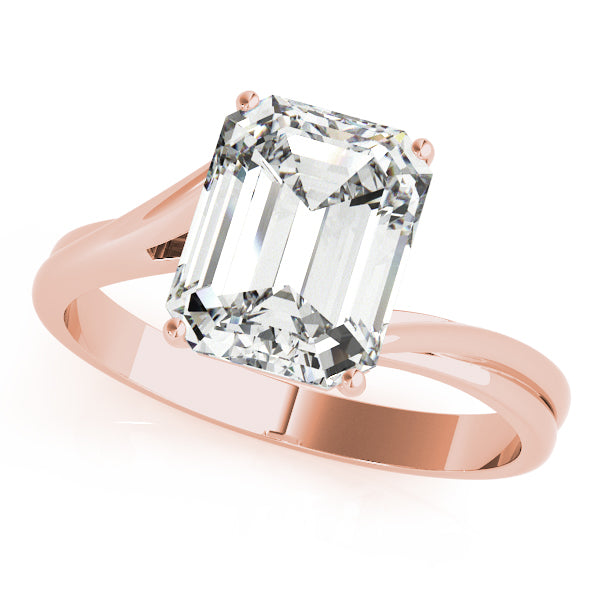 IGI Lab-Grown Emerald Cut Diamond Four-Prong Solitaire Engagement Ring.