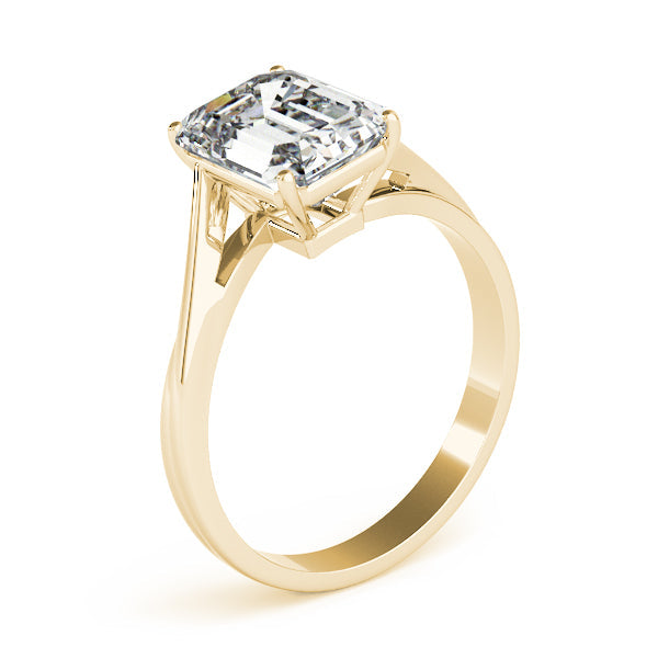 IGI Lab-Grown Emerald Cut Diamond Four-Prong Solitaire Engagement Ring.