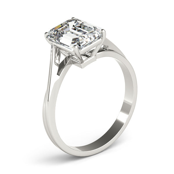 IGI Lab-Grown Emerald Cut Diamond Four-Prong Solitaire Engagement Ring.