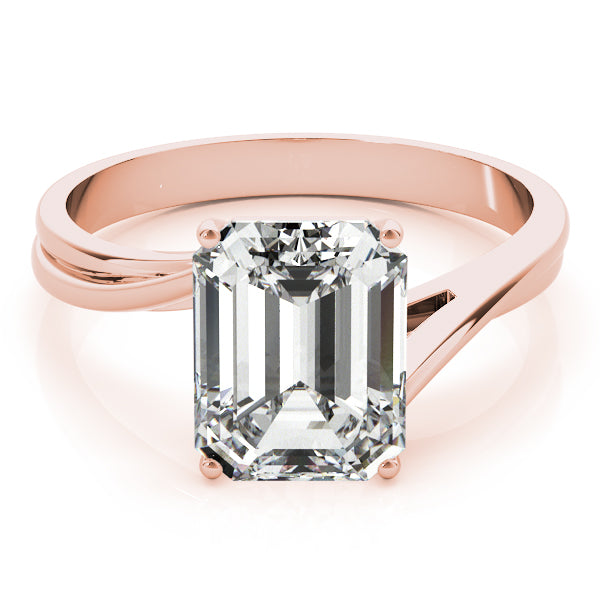 IGI Lab-Grown Emerald Cut Diamond Four-Prong Solitaire Engagement Ring.