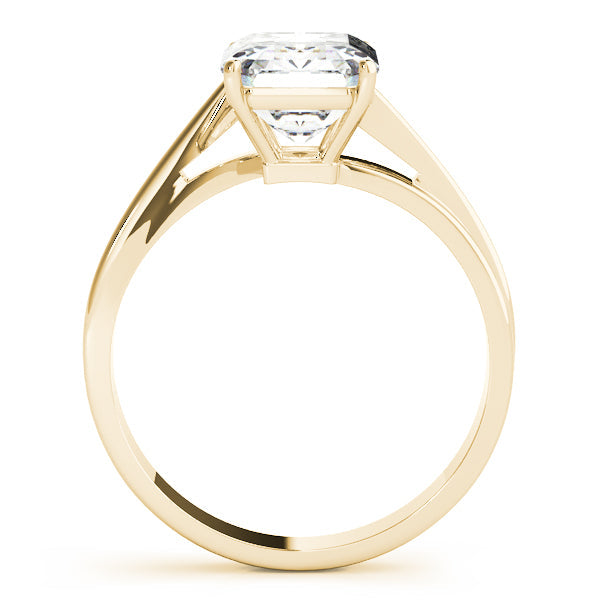 IGI Lab-Grown Emerald Cut Diamond Four-Prong Solitaire Engagement Ring.