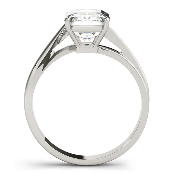 IGI Lab-Grown Emerald Cut Diamond Four-Prong Solitaire Engagement Ring.