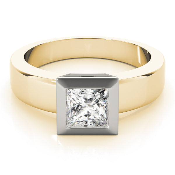 IGI Lab-Grown Princess Cut Diamond D-VVS Solitaire Bezel Set Engagement Ring.