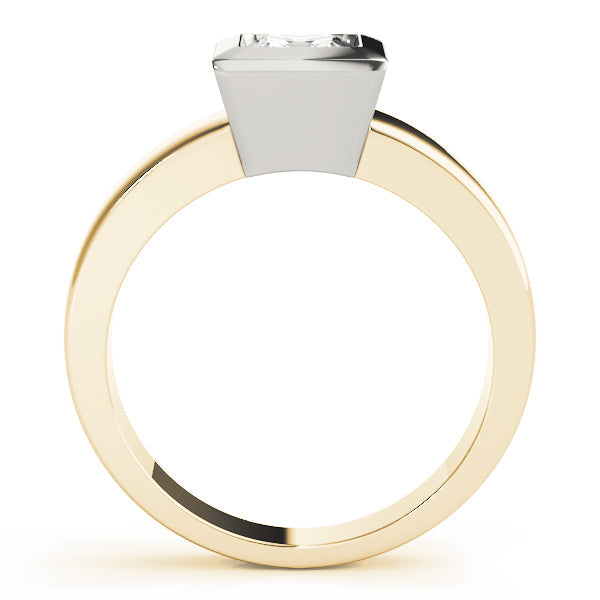 IGI Lab-Grown Princess Cut Diamond D-VVS Solitaire Bezel Set Engagement Ring.