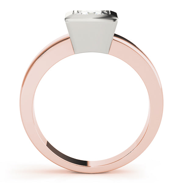 IGI Lab-Grown Princess Cut Diamond D-VVS Solitaire Bezel Set Engagement Ring.