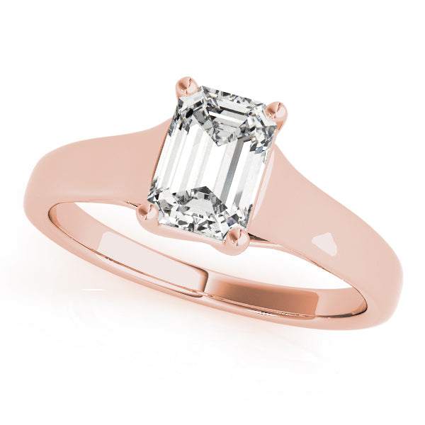 IGI Lab-Grown Emerald Cut D-VVS Diamond Classic Four-Prong Solitaire Engagement Ring.