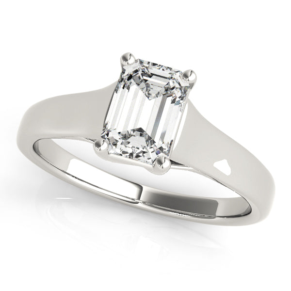 IGI Lab-Grown Emerald Cut D-VVS Diamond Classic Four-Prong Solitaire Engagement Ring.