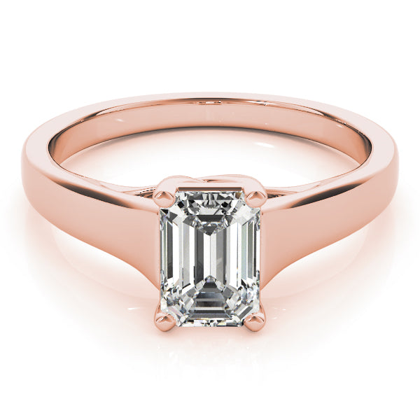IGI Lab-Grown Emerald Cut D-VVS Diamond Classic Four-Prong Solitaire Engagement Ring.