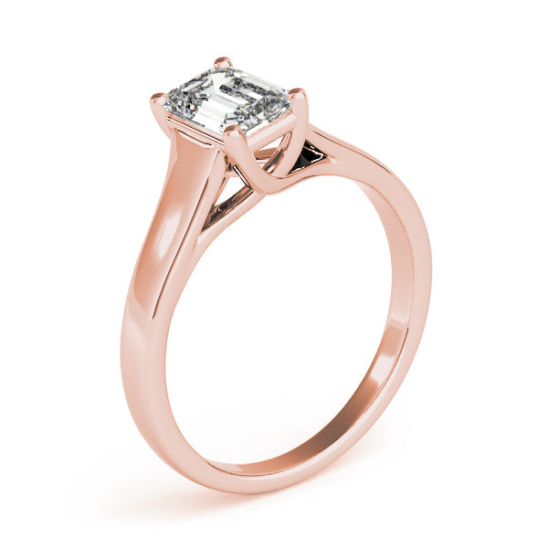 IGI Lab-Grown Emerald Cut D-VVS Diamond Classic Four-Prong Solitaire Engagement Ring.