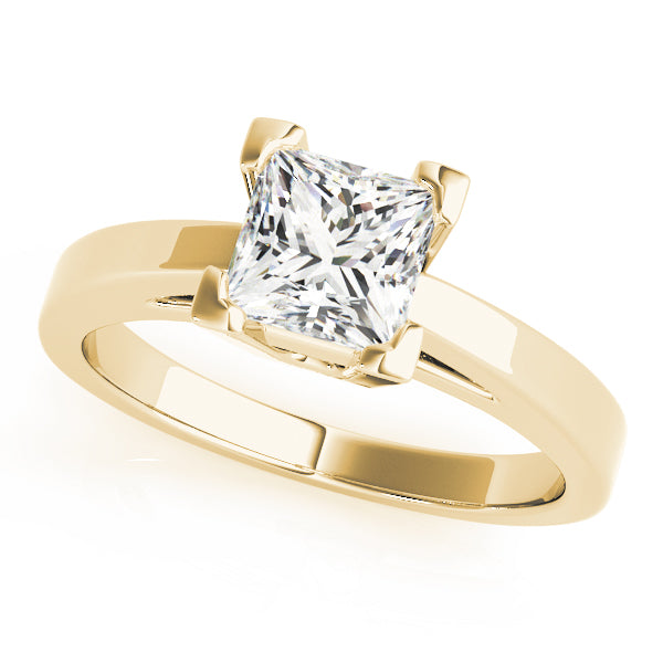 IGI Lab-Grown Princess Cut D-VVS Diamond Solitaire V-Split Engagement Ring.
