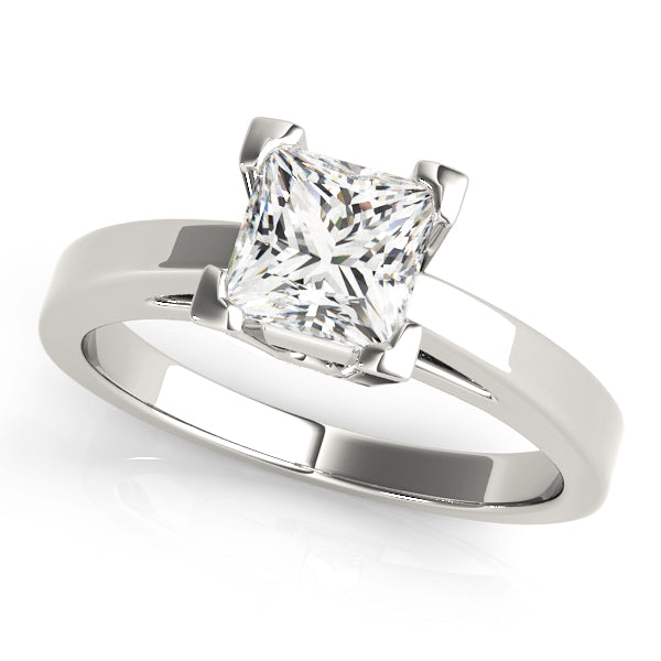 IGI Lab-Grown Princess Cut D-VVS Diamond Solitaire V-Split Engagement Ring.