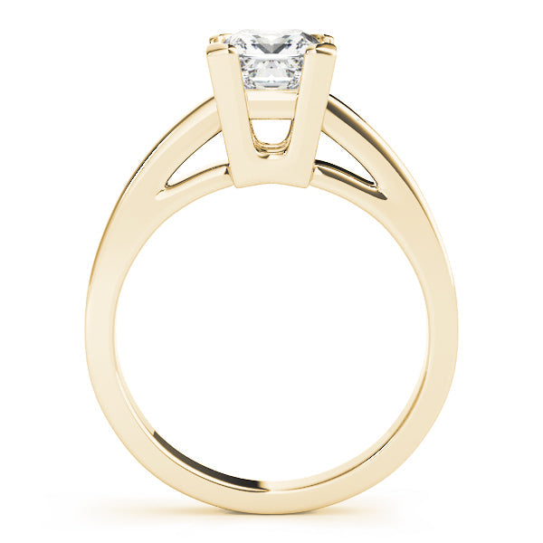 IGI Lab-Grown Princess Cut D-VVS Diamond Solitaire V-Split Engagement Ring.
