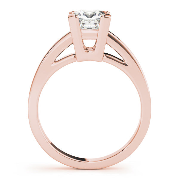 IGI Lab-Grown Princess Cut D-VVS Diamond Solitaire V-Split Engagement Ring.