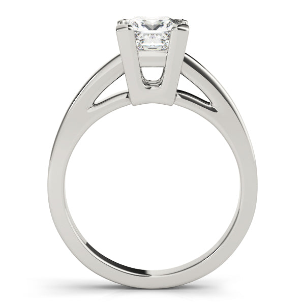 IGI Lab-Grown Princess Cut D-VVS Diamond Solitaire V-Split Engagement Ring.