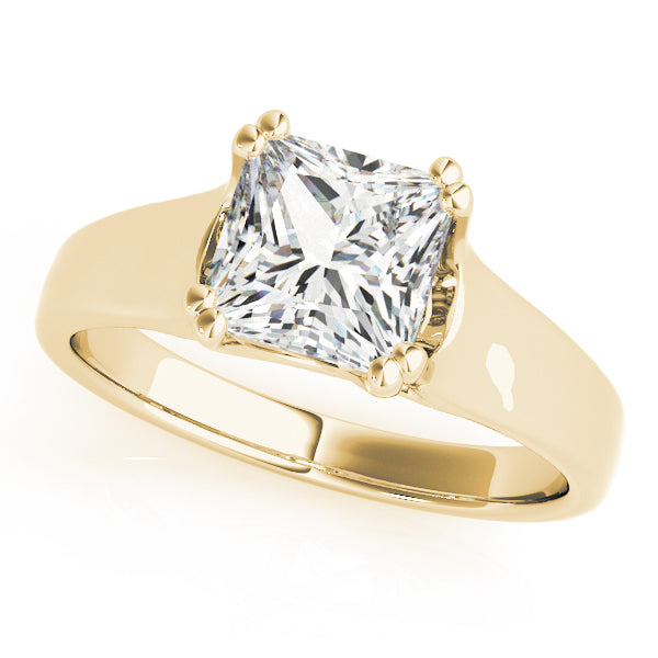 IGI Lab-Grown D-VVS Princess Cut Diamond Solitaire Twisted V-Design Engagement Ring.