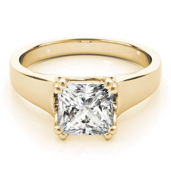 IGI Lab-Grown D-VVS Princess Cut Diamond Solitaire Twisted V-Design Engagement Ring.
