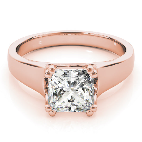 IGI Lab-Grown D-VVS Princess Cut Diamond Solitaire Twisted V-Design Engagement Ring.