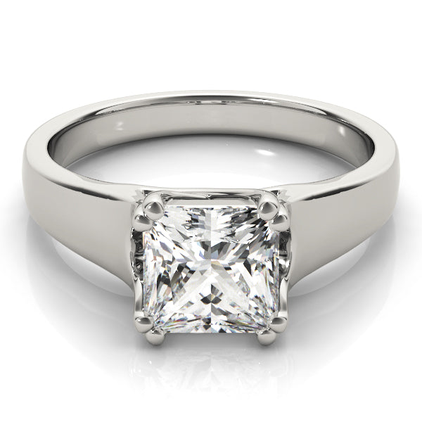 IGI Lab-Grown D-VVS Princess Cut Diamond Solitaire Twisted V-Design Engagement Ring.