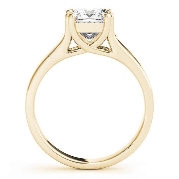 IGI Lab-Grown D-VVS Princess Cut Diamond Solitaire Twisted V-Design Engagement Ring.