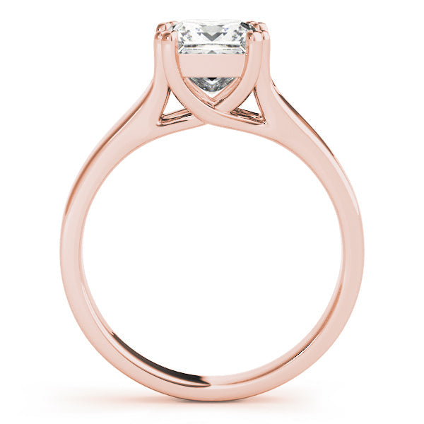 IGI Lab-Grown D-VVS Princess Cut Diamond Solitaire Twisted V-Design Engagement Ring.