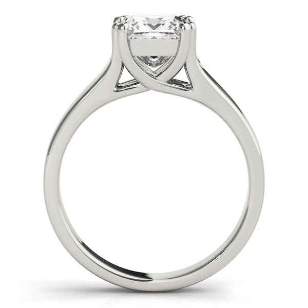 IGI Lab-Grown D-VVS Princess Cut Diamond Solitaire Twisted V-Design Engagement Ring.